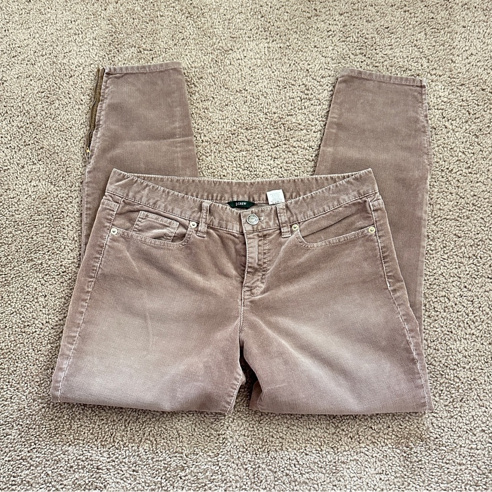 J. Crew Women's Toothpick Super Skinny Stretch Corduroy Ankle Zip Pants Size 30 - Picture 2 of 11